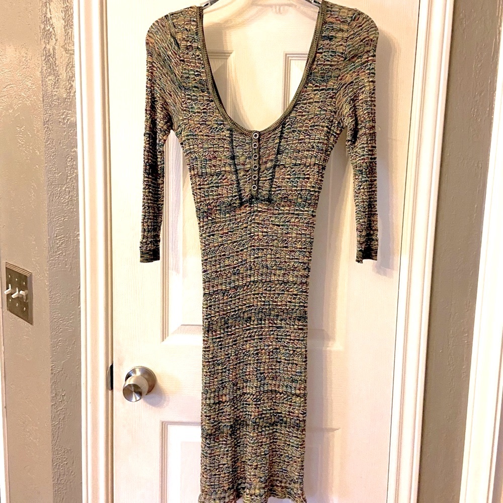 Free People Multicolor Knit Midi Dress